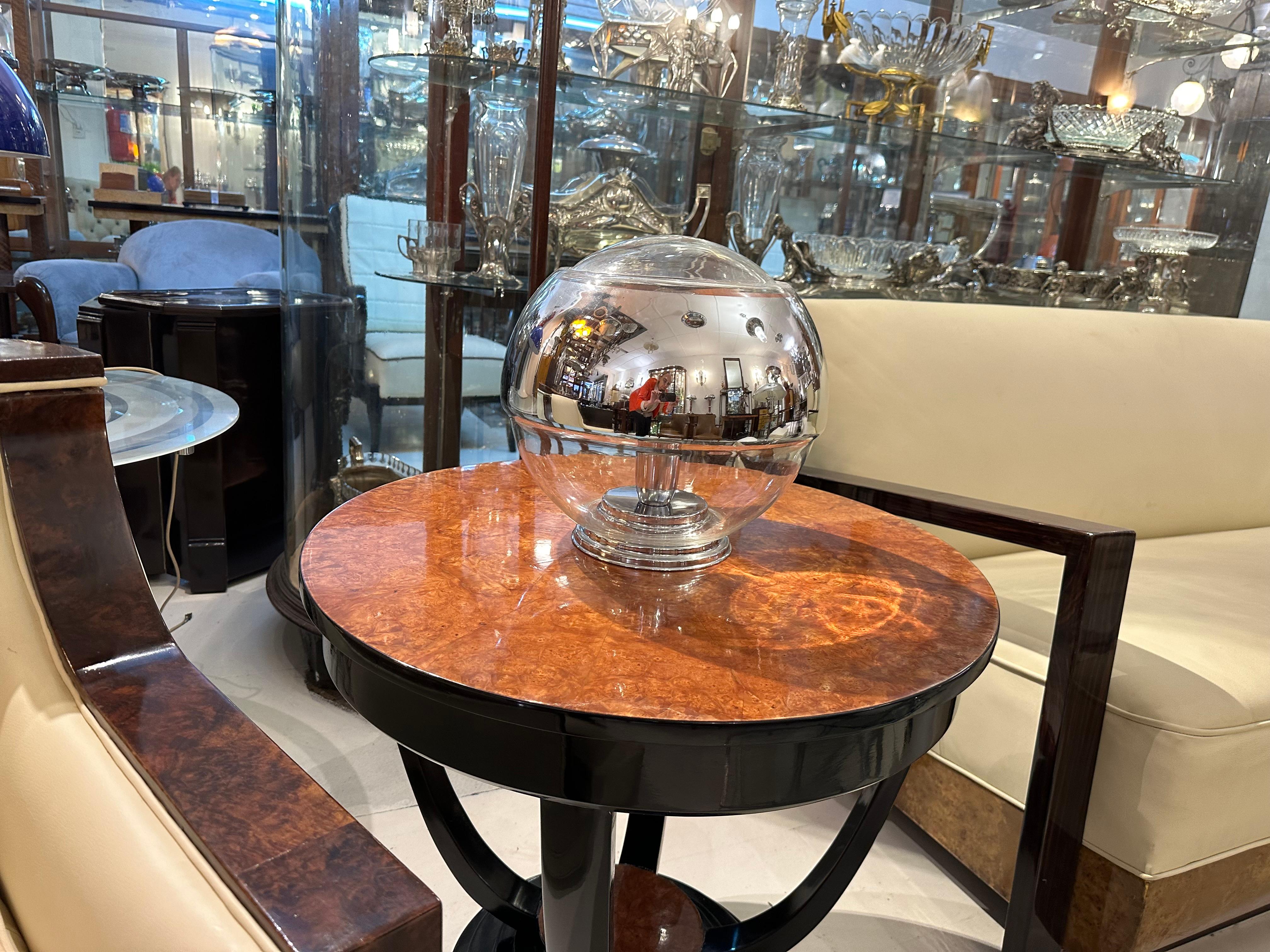 Lámpara de mesa en vidrio y cromo, 1950, Alemana en Bueno estado para la venta en Ciudad Autónoma Buenos Aires, C