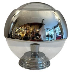 Table Lamp in glass and chrome, 1950, German