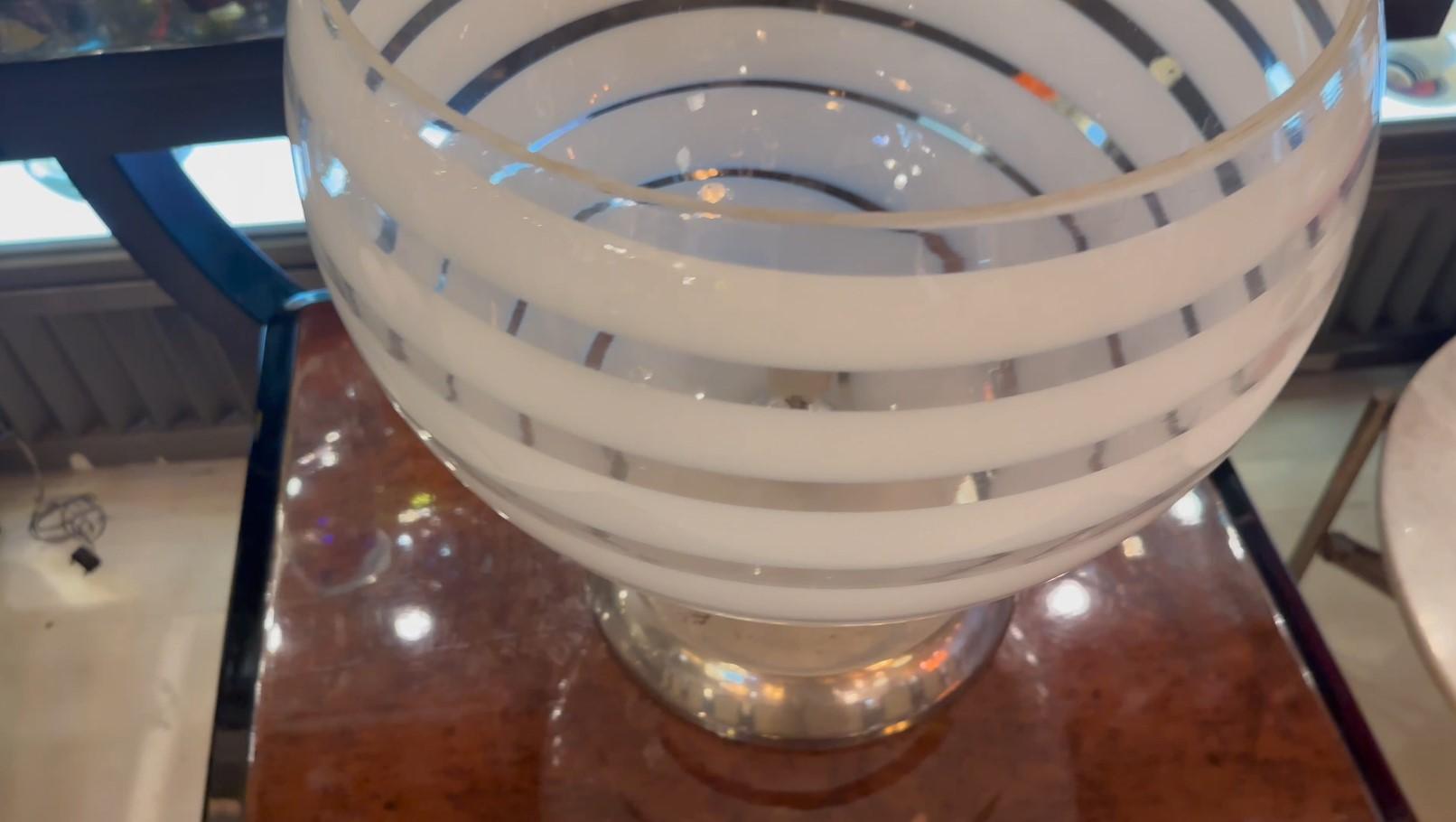 Lampe de table en verre et chrome, 1960, italienne en vente 5
