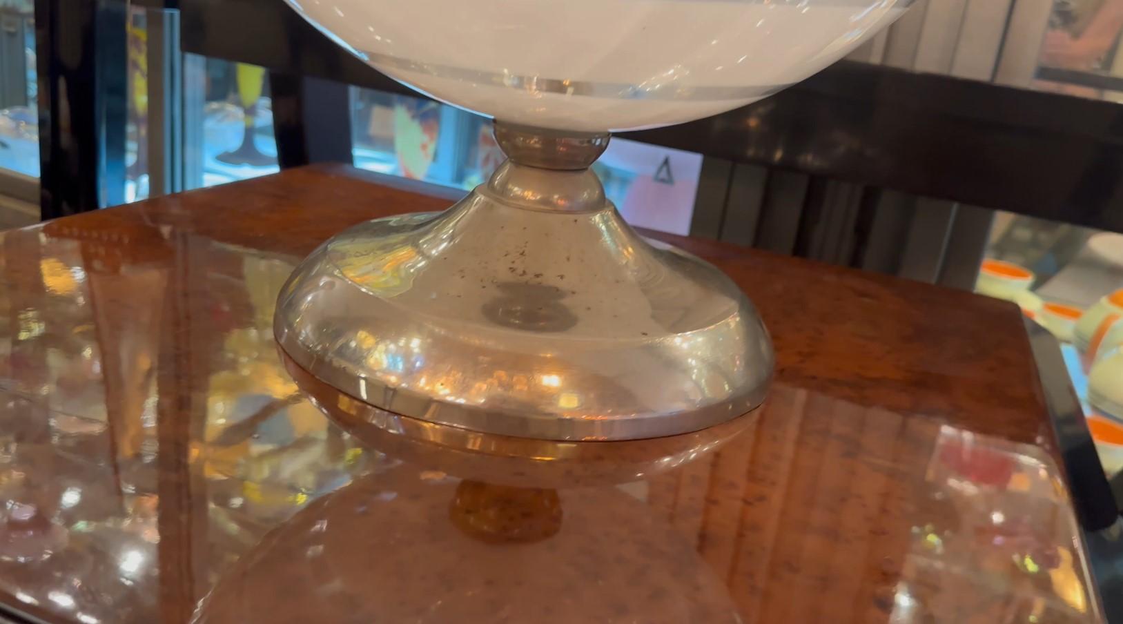 Lampe de table en verre et chrome, 1960, italienne en vente 2
