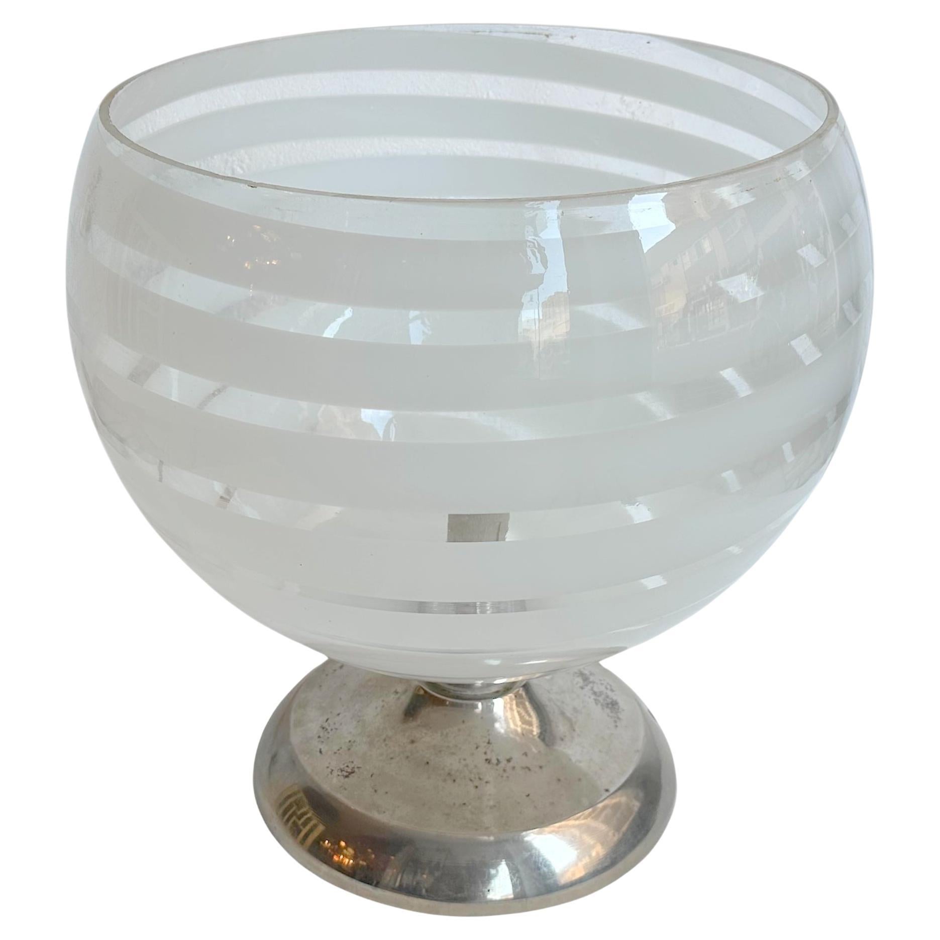 Tischlampe aus Glas und Chrom, 1960, italienisch