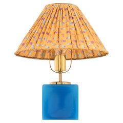 Table Lamp in Glass, Brass and Original Shade, 1950’s