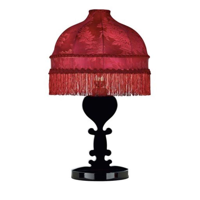 dark red table lamp
