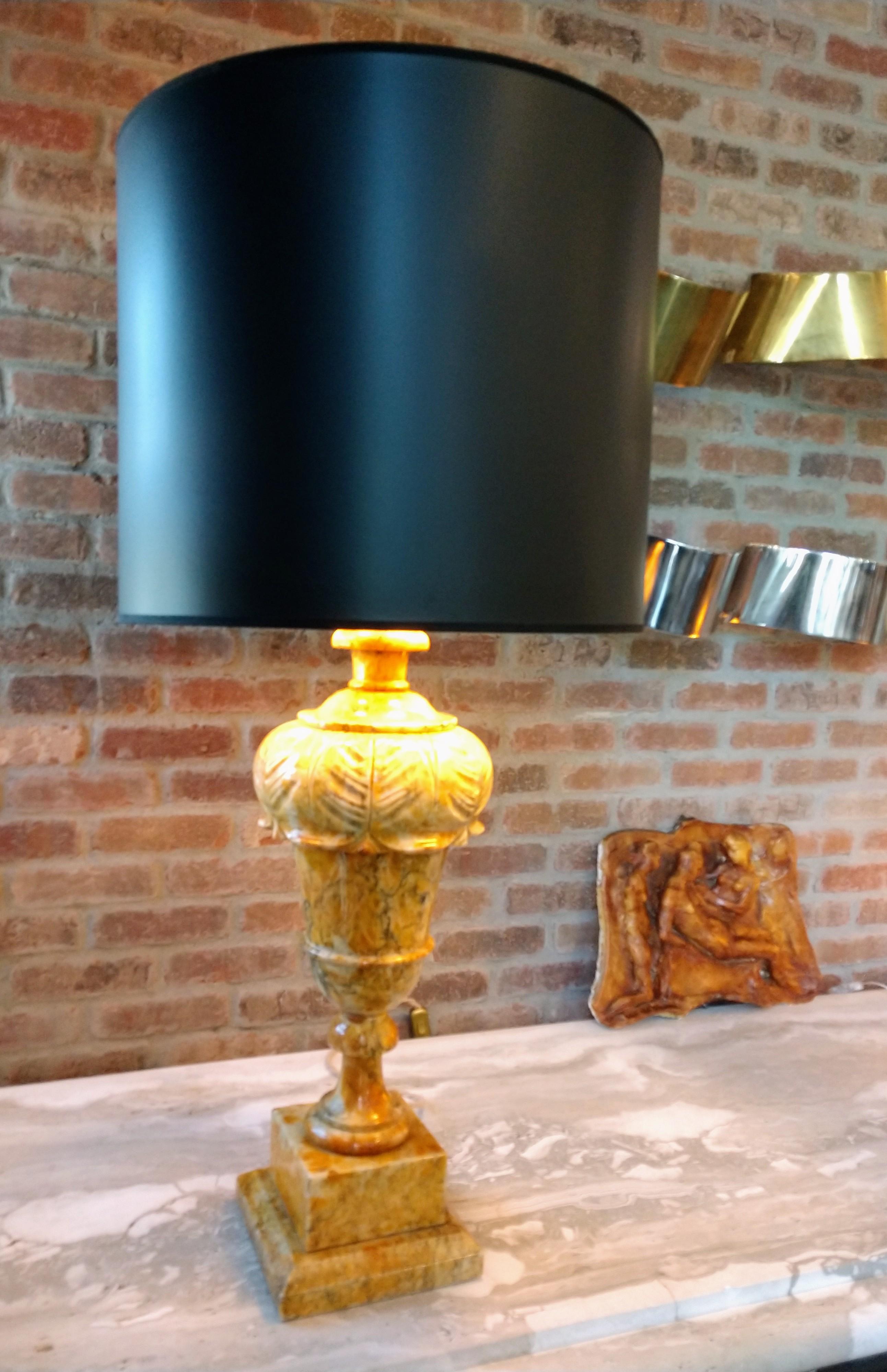 Table Lamp in Gold Marble, France, 1970's 7