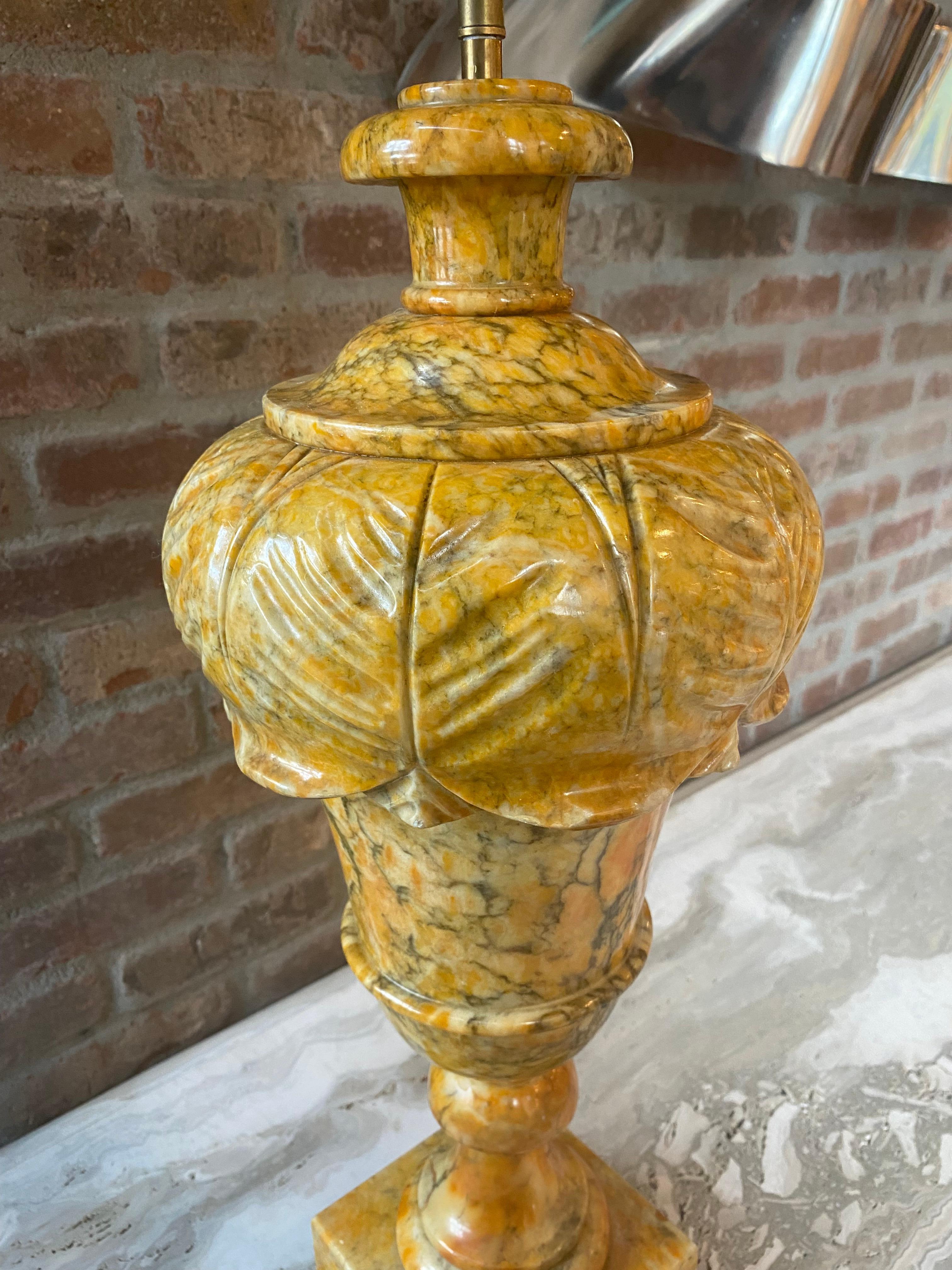Table Lamp in Gold Marble, France, 1970's 2