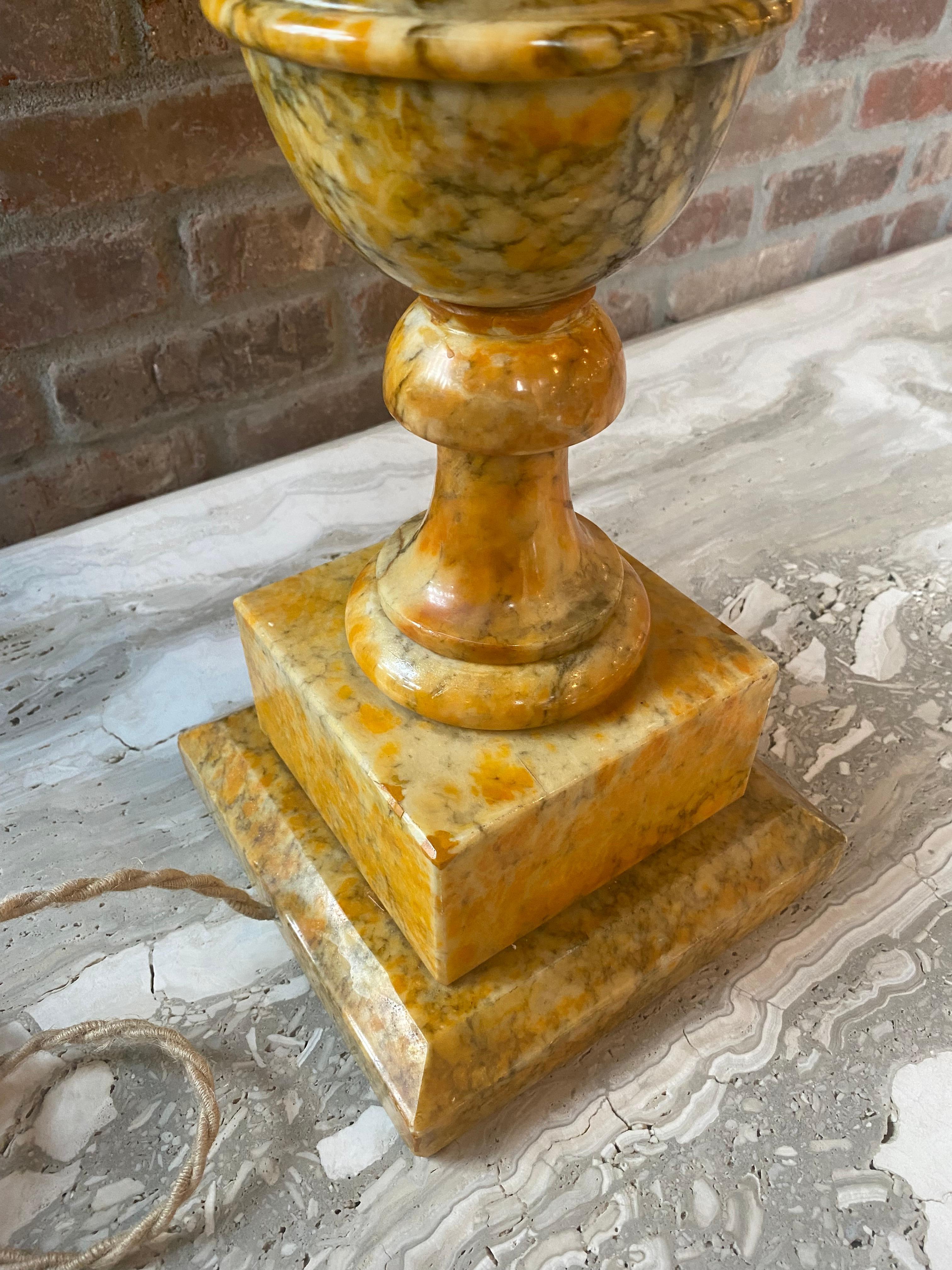 Table Lamp in Gold Marble, France, 1970's 3