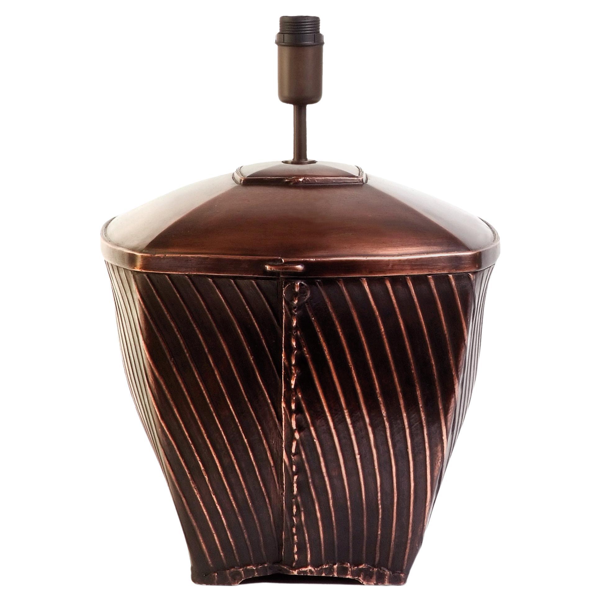 Spanish NUANZA. Table Lamp in Graphite, Contemporary Art Deco Design Handmade. Shade inc For Sale