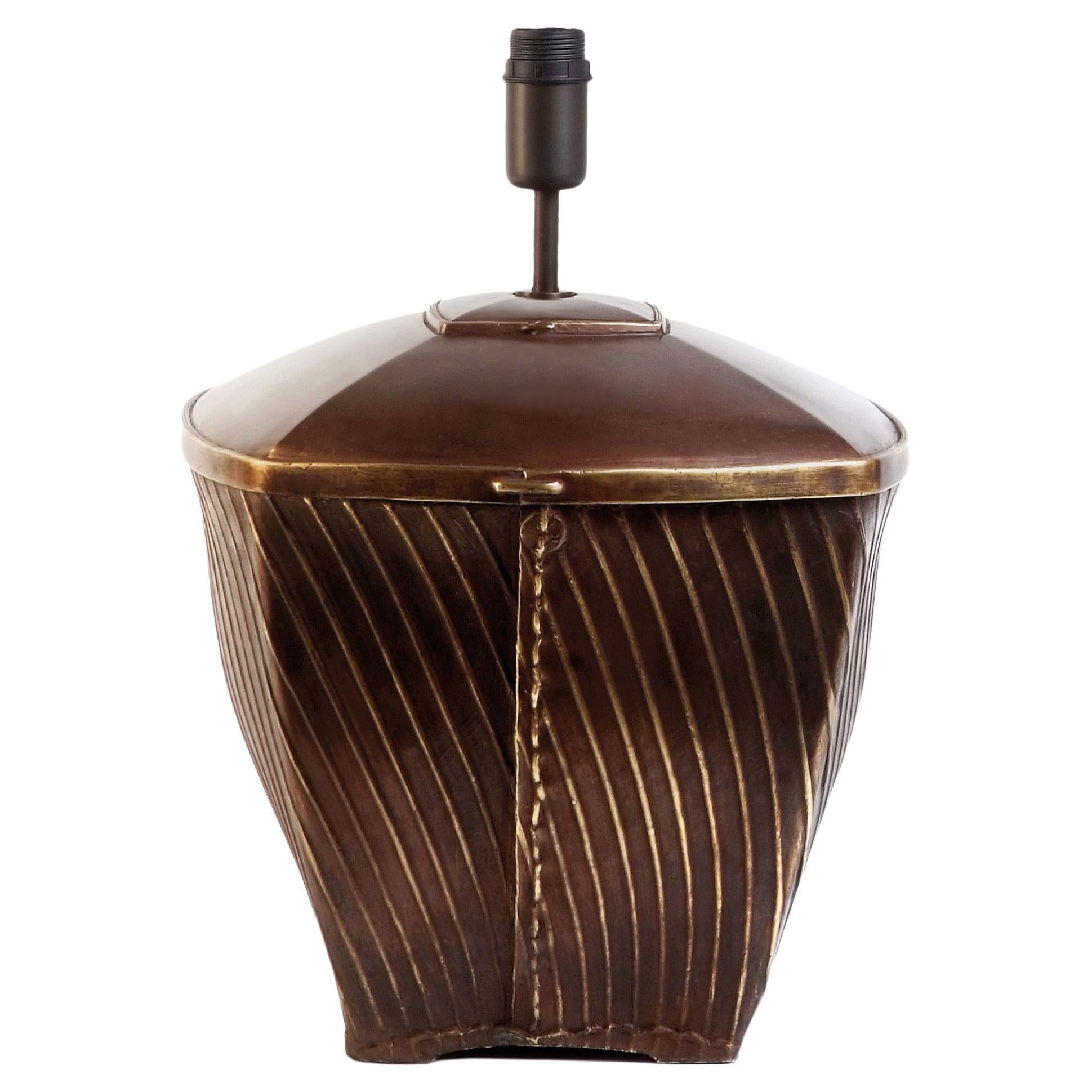 NUANZA. Table Lamp in Graphite, Contemporary Art Deco Design Handmade. Shade inc In New Condition For Sale In New York, NY