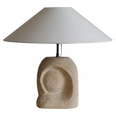 Table Lamp in Hand-Carved Stone by Pierre-Albert Tormos, 1970s