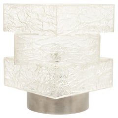 Lampe de table en lucite et aluminium de style Willy Rizzo, Italie, années 1970