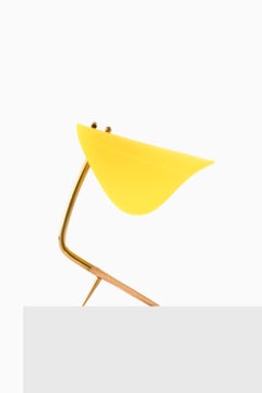 Table Lamp in Lacquered Metal, Brass and Plastic by Louis Kalff, 1950's