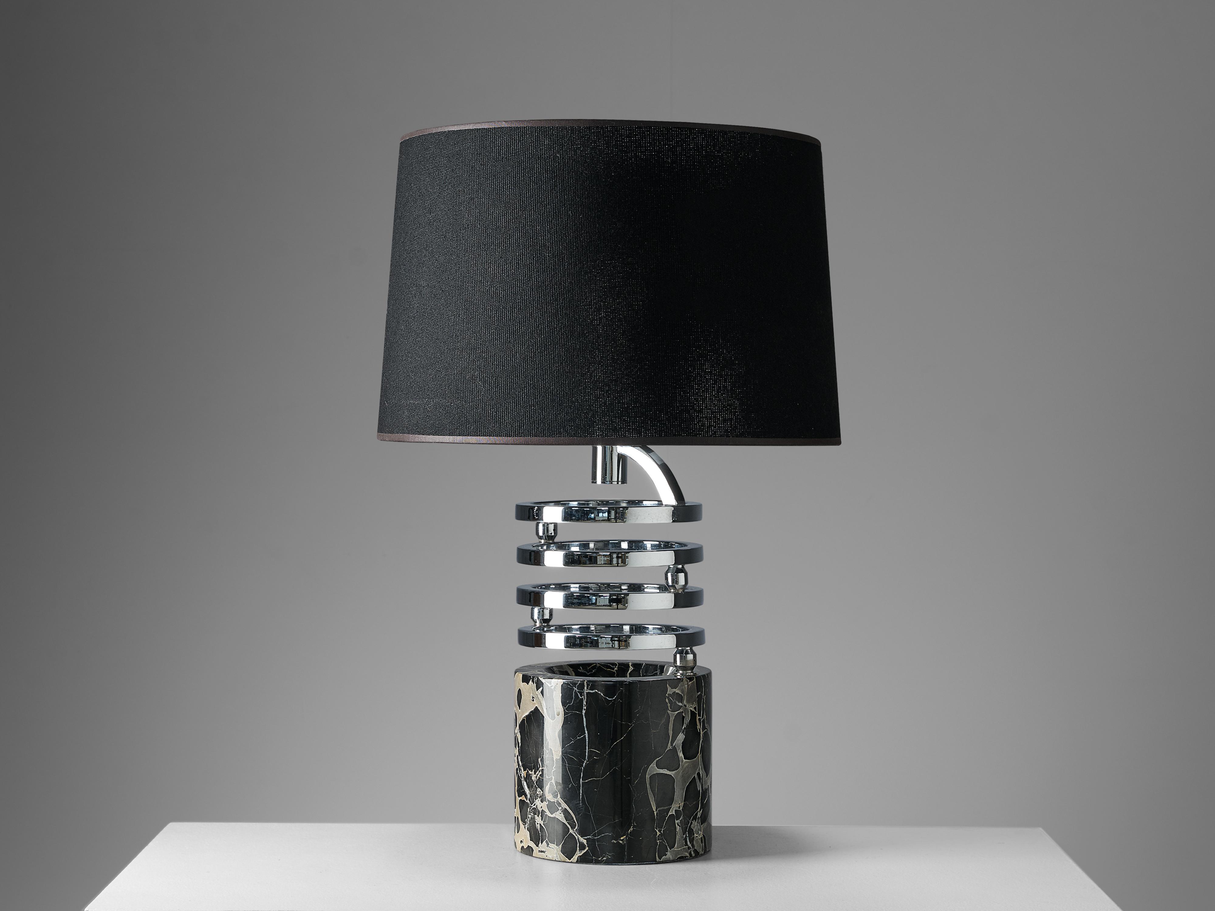 Late 20th Century Table Lamp in Marble and Chrome
