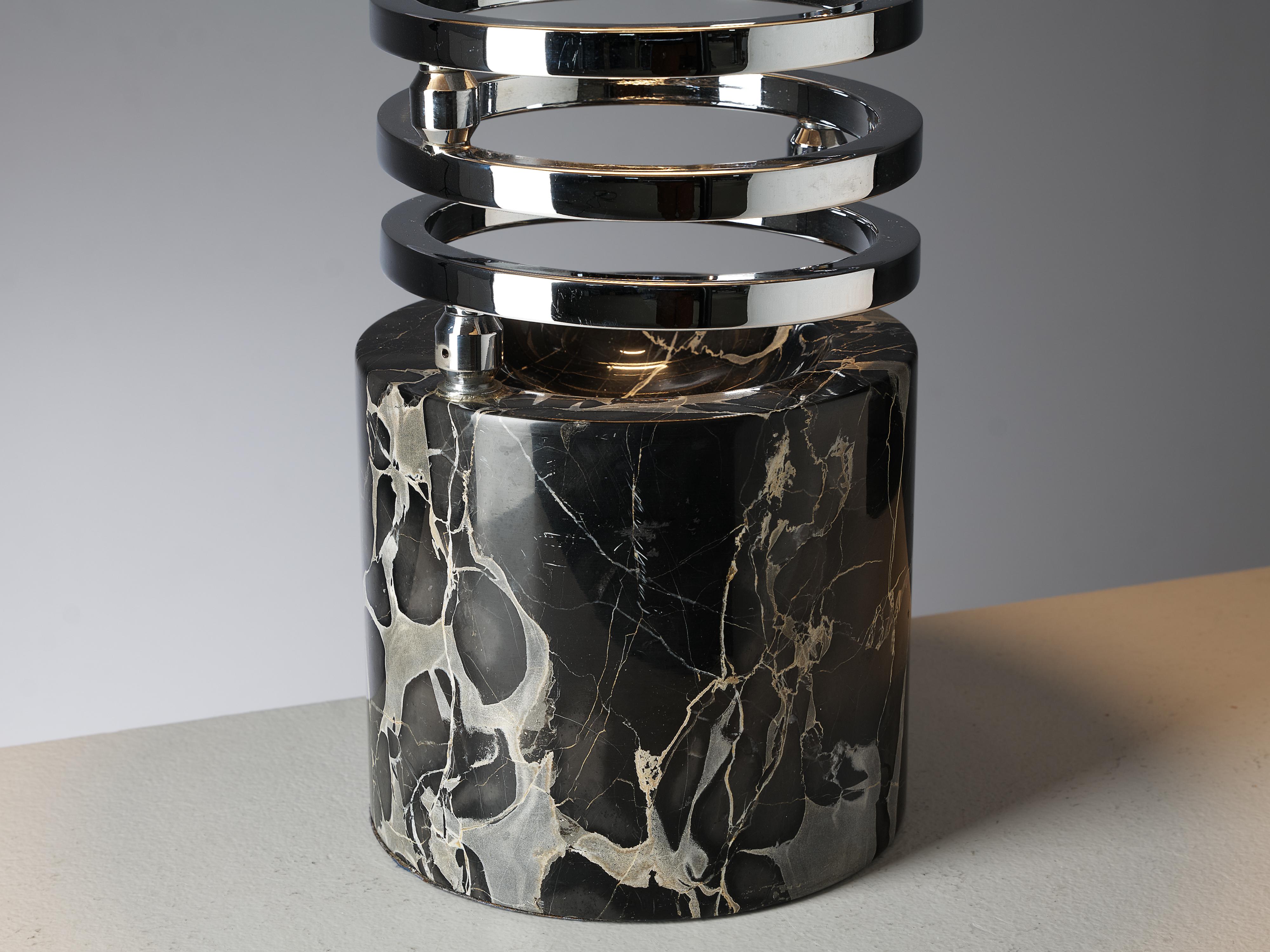 Table Lamp in Marble and Chrome 1