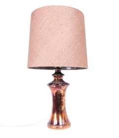 Bitossi Table Lamp in Metallic Bronze & Gold Ceramic, Italy 1960s