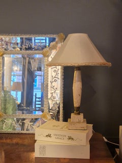 Lampe de table en onyx et en travertin, modernité du milieu du siècle dernier, années 1970