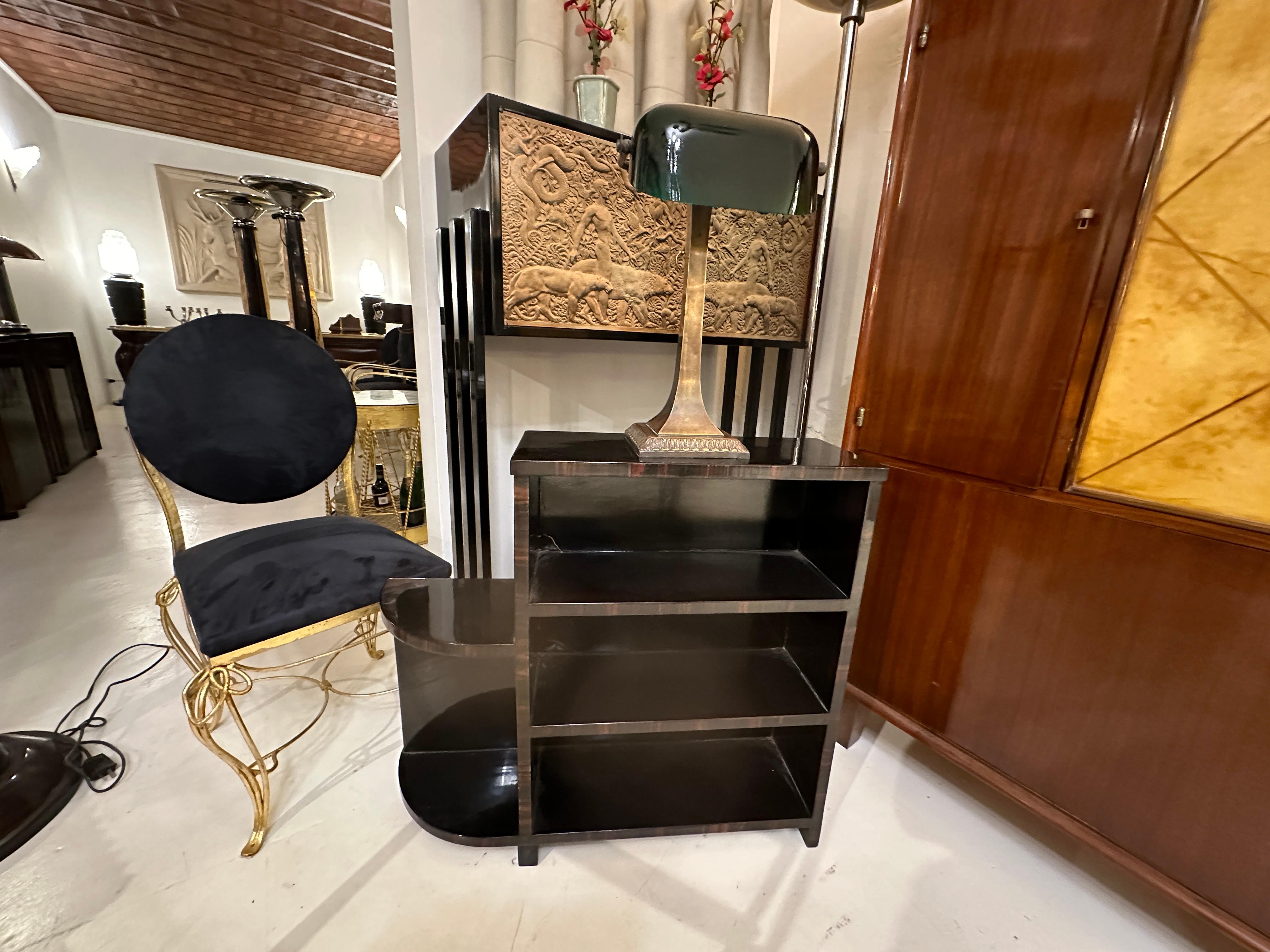 Lámpara de mesa, en opalina y bronce, Estilo: Jugendstil, Art Nouveau, Libertad,  1900 en venta 2