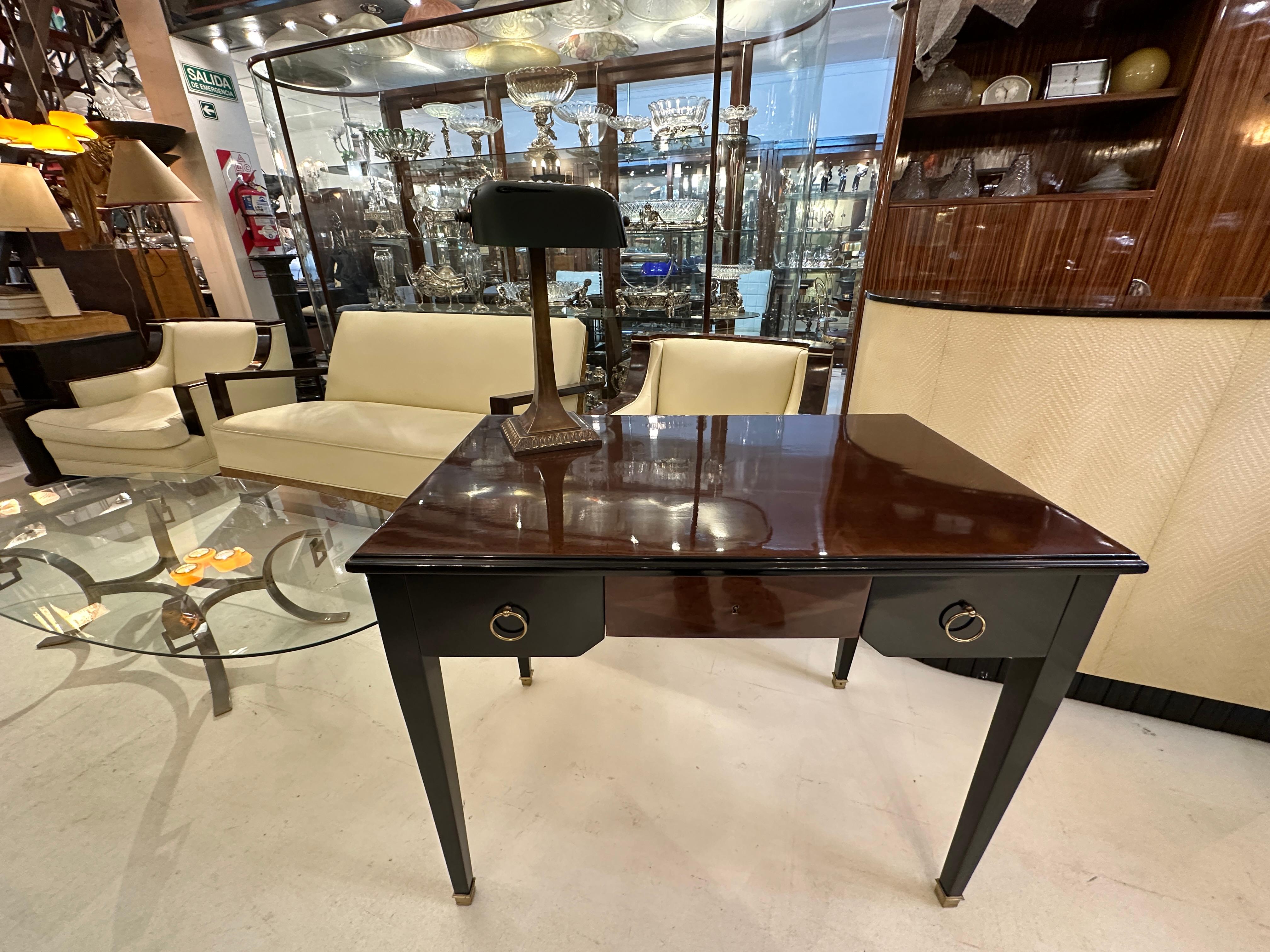 Lámpara de mesa, en opalina y bronce, Estilo: Jugendstil, Art Nouveau, Libertad,  1900 en venta 3