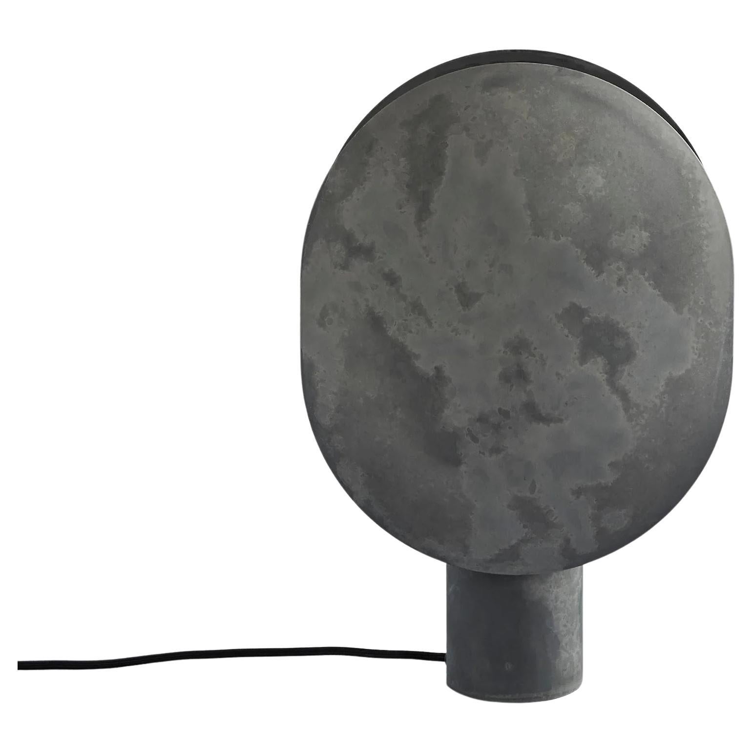 Table Lamp in Oxidised Aluminium, Contemporary Work.