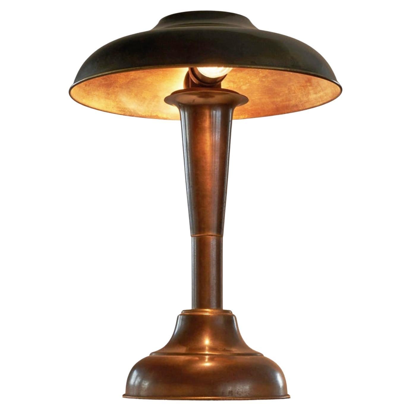 Antique Desk Lamp in Patinated Brass by Aladdin Co. at 1stDibs