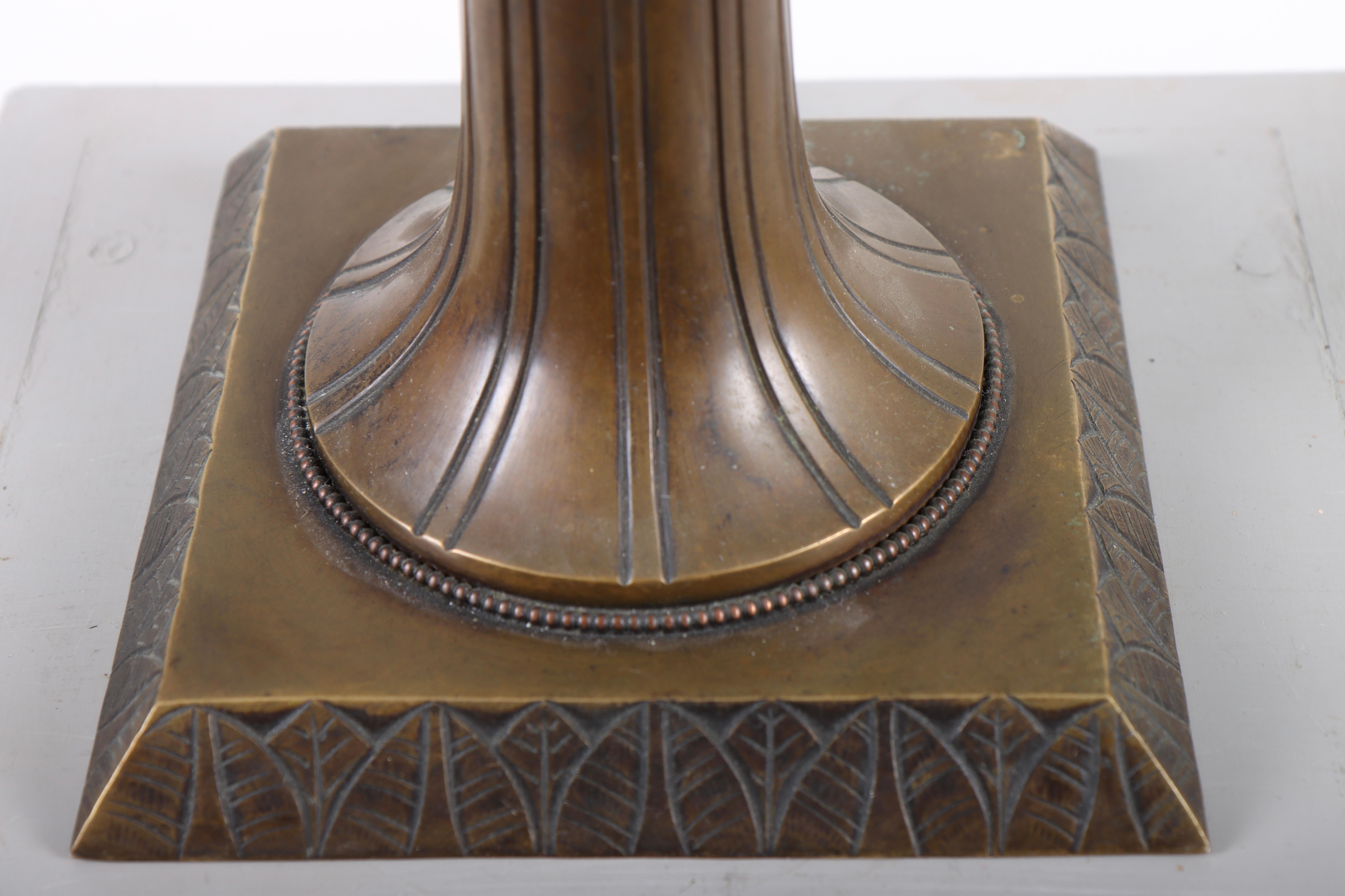 Table Lamp in Patinated Brass by Mogens Ballin, 1930s In Good Condition For Sale In Lejre, DK