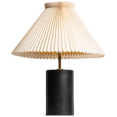 Table Lamp in Pigskin Leather Produced in Italy