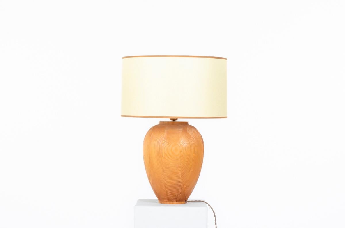 Table lamp made in the fifties in France
Base in pine and custom-made lampshade