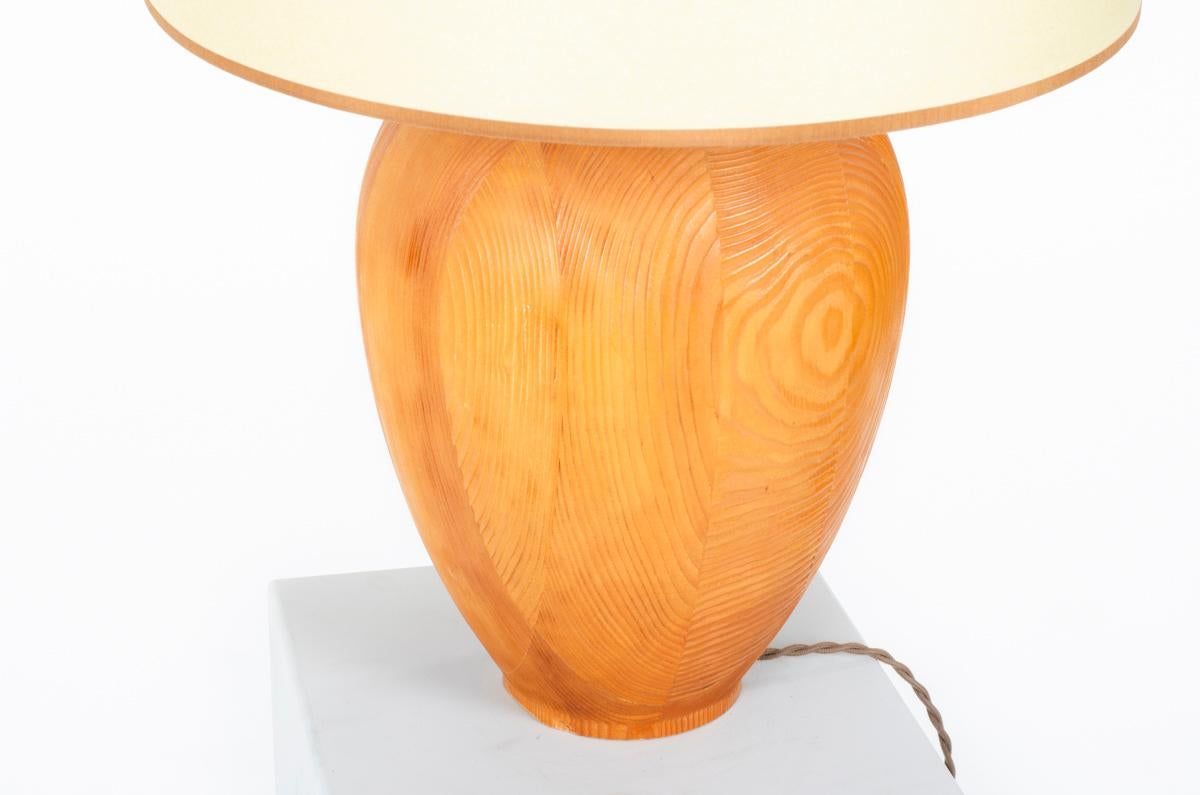 20th Century Table lamp in pine 1960 For Sale