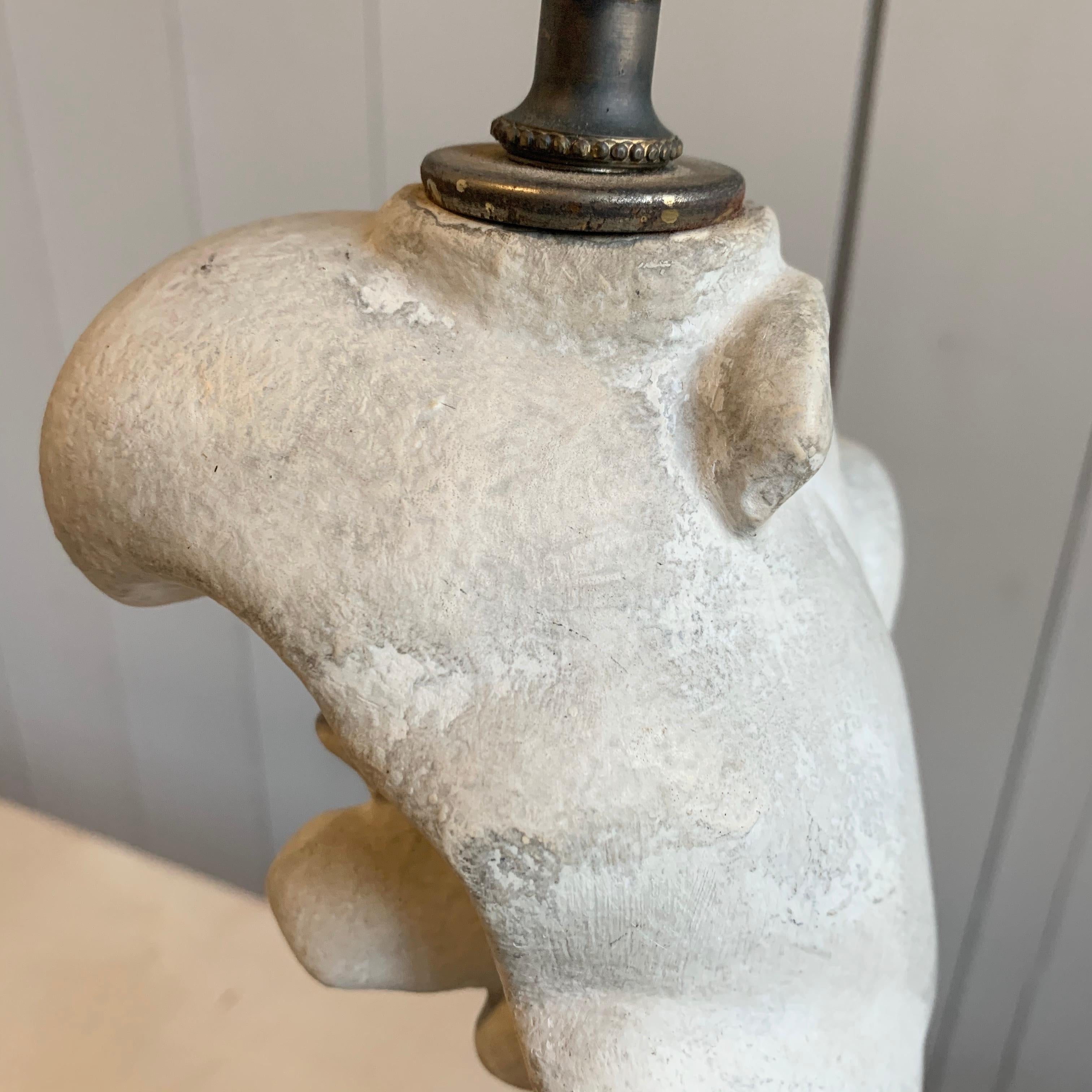 20th Century Table Lamp in Plaster, Serge Roche, 1940s For Sale