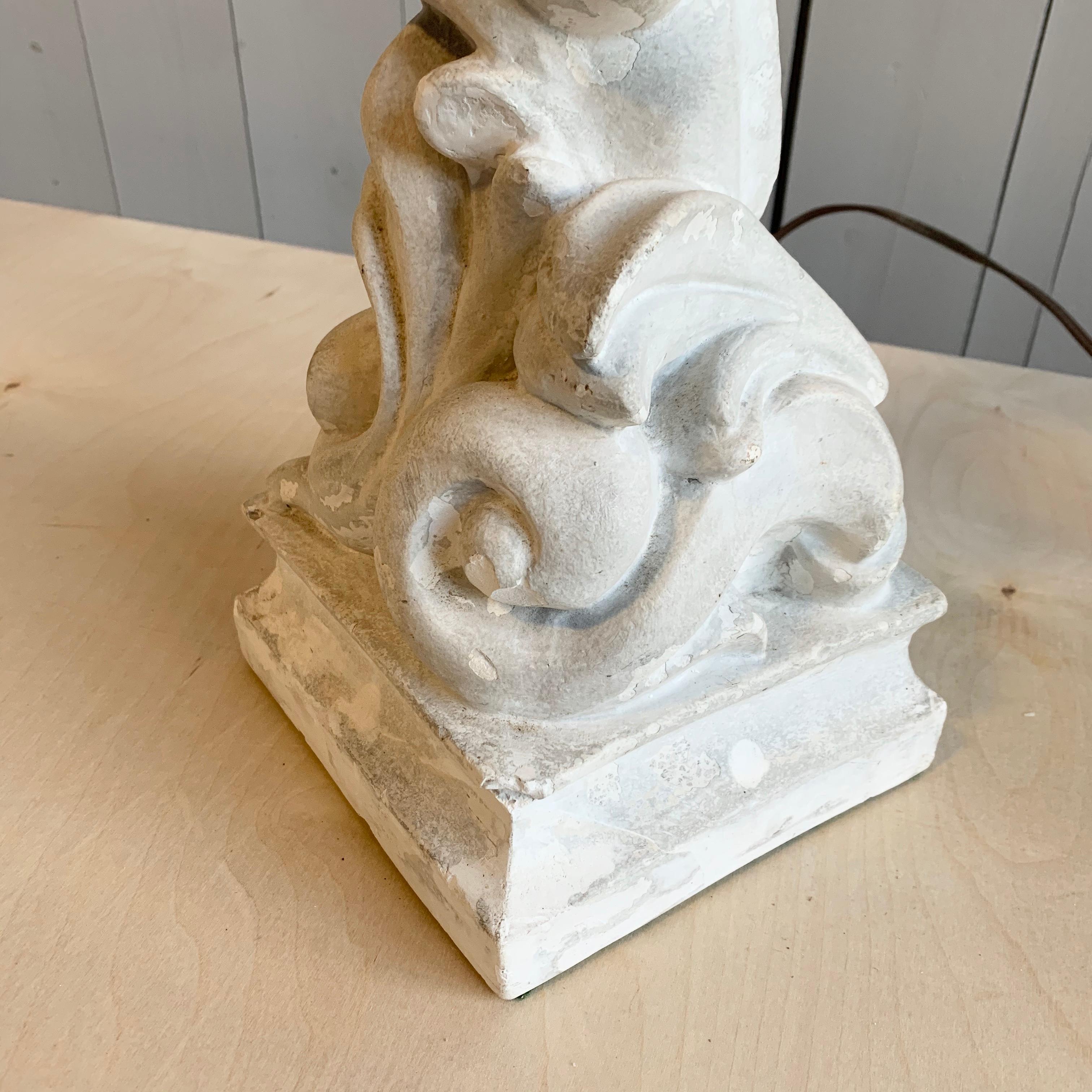 Table Lamp in Plaster, Serge Roche, 1940s For Sale 1