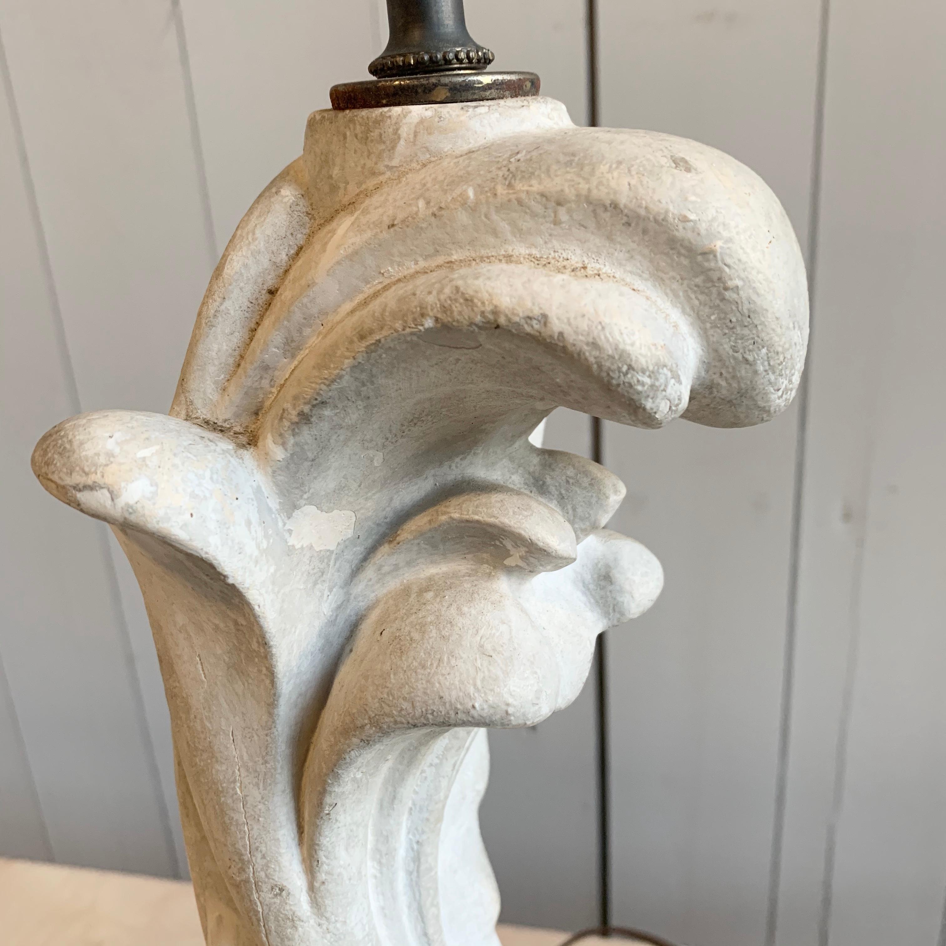 Table Lamp in Plaster, Serge Roche, 1940s For Sale 2