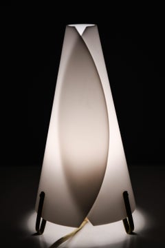 Tischlampe aus Kunststoff und Messing von Hans Bergström, 1950er Jahre