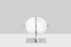 Table lamp in polished and opaline metal, 1970s