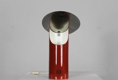 Table Lamp in Red Lacquered Stainless Steel by Studio Set 1970s Italy
