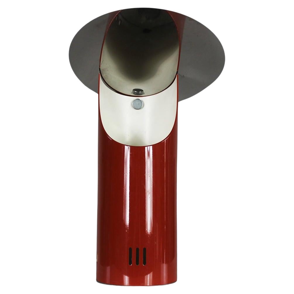 Lámpara de sobremesa de acero inoxidable lacado rojo by Studio Set Años 70 Italia en venta