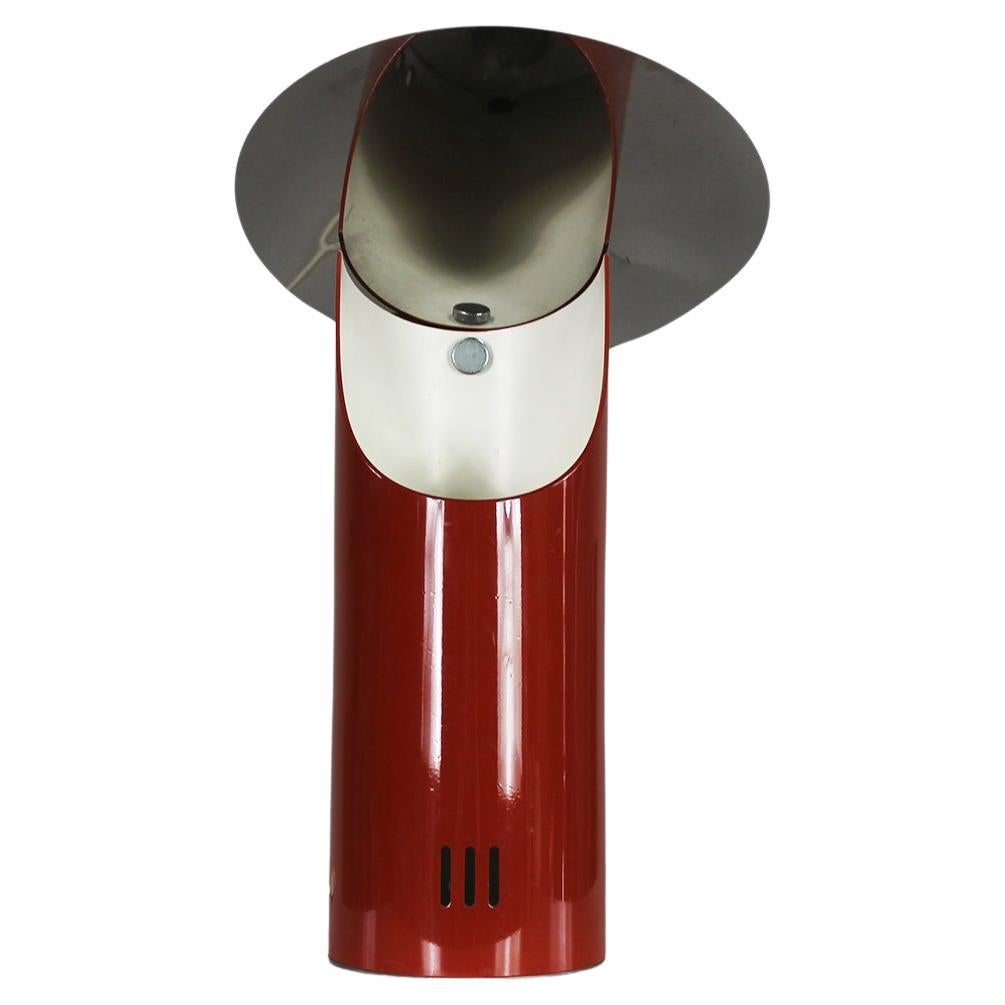 Table Lamp in Red Lacquered Stainless Steel by Studio Set 1970s Italy For Sale