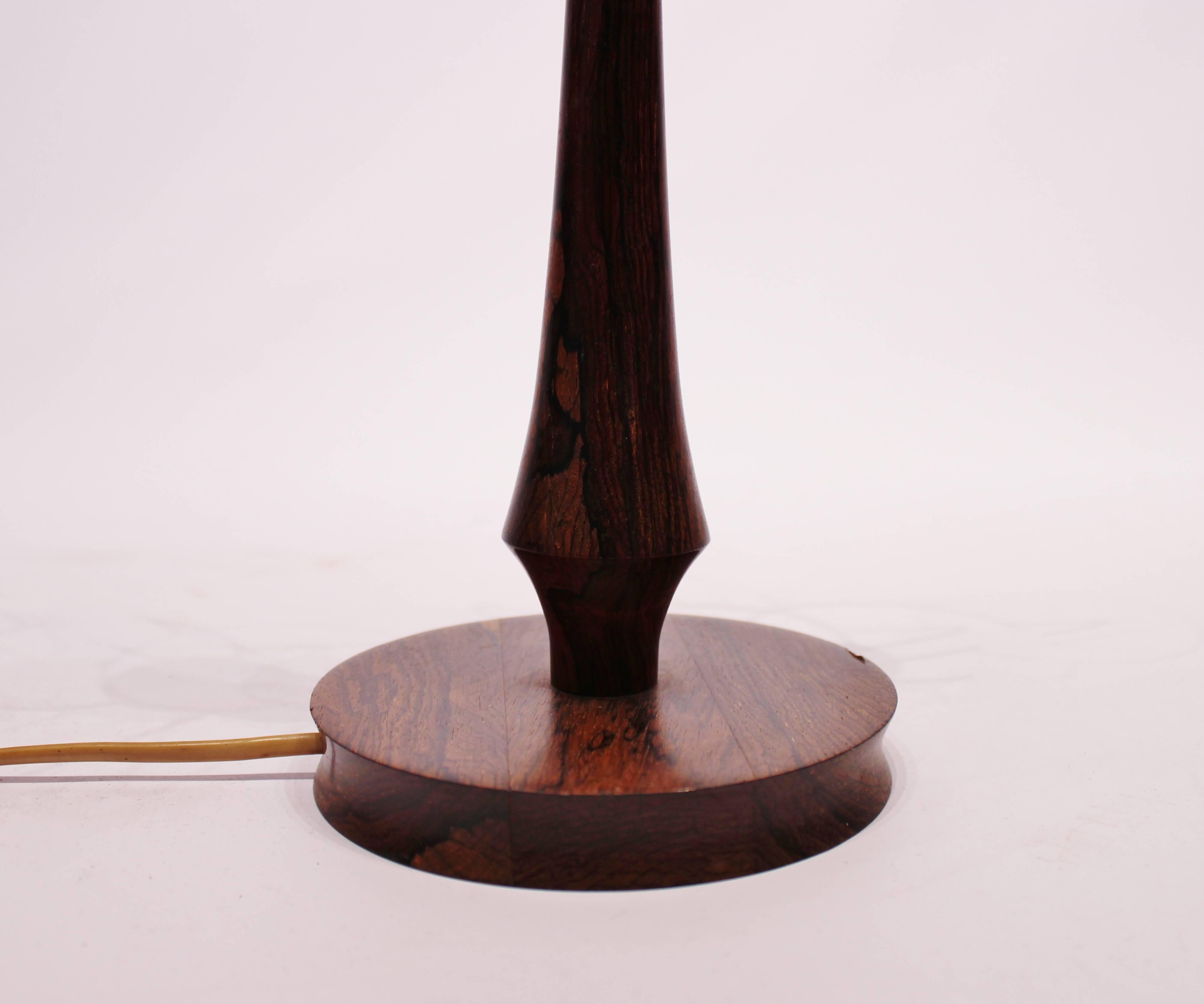 Mid-20th Century Table Lamp in Rosewood with Le Klint Shade and of Danish Design, 1960s