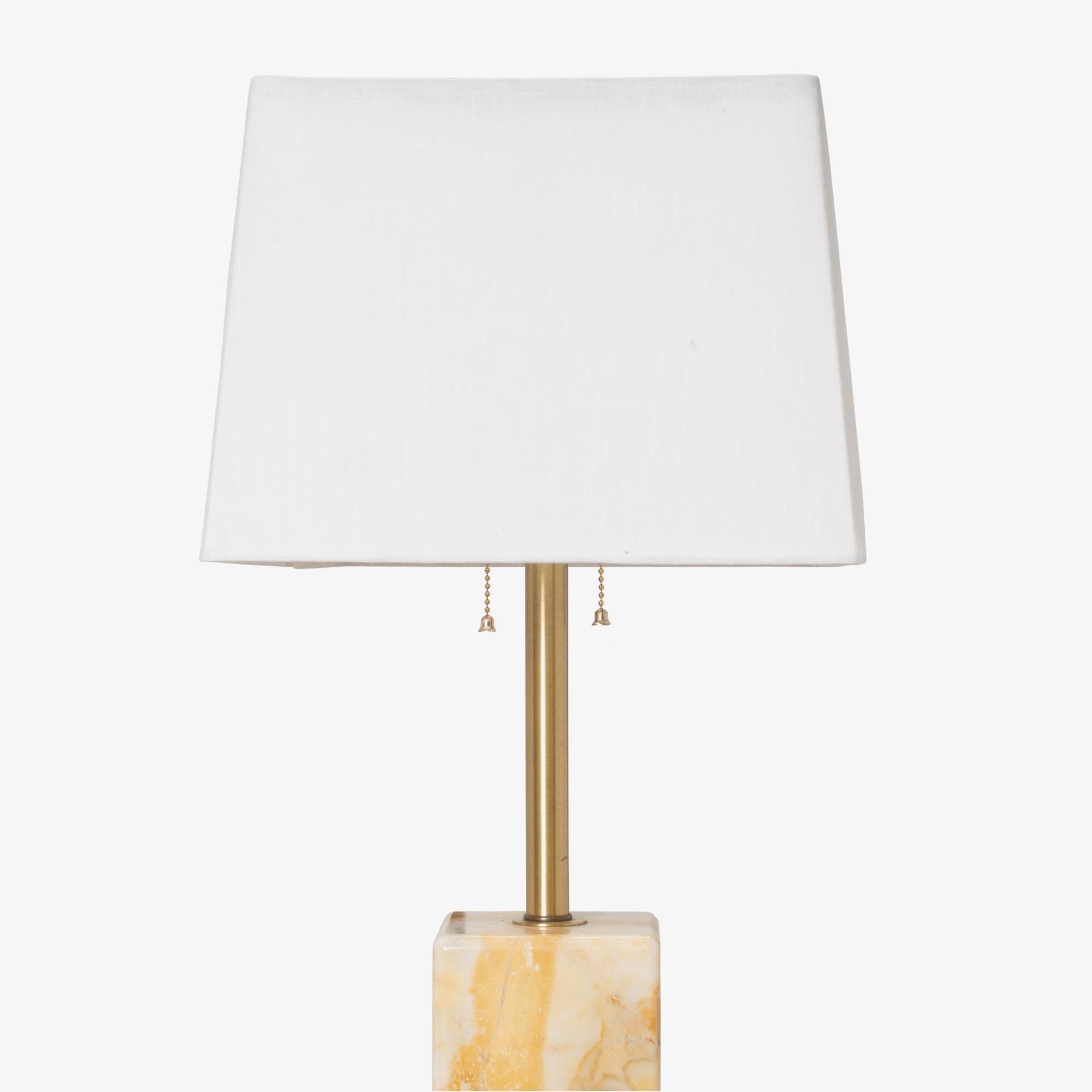 Table Lamp in Siena Marble by Nessen Studios In Good Condition For Sale In Stamford, CT