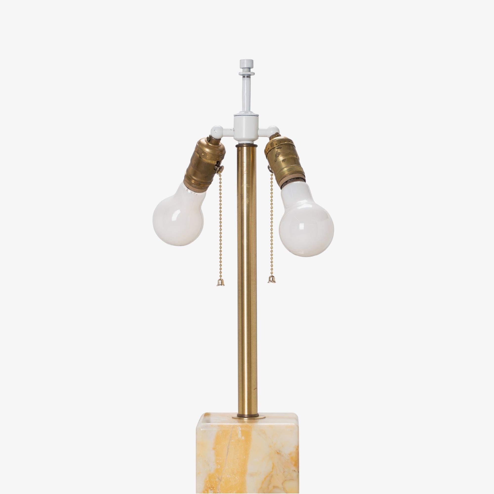 Late 20th Century Table Lamp in Siena Marble by Nessen Studios For Sale