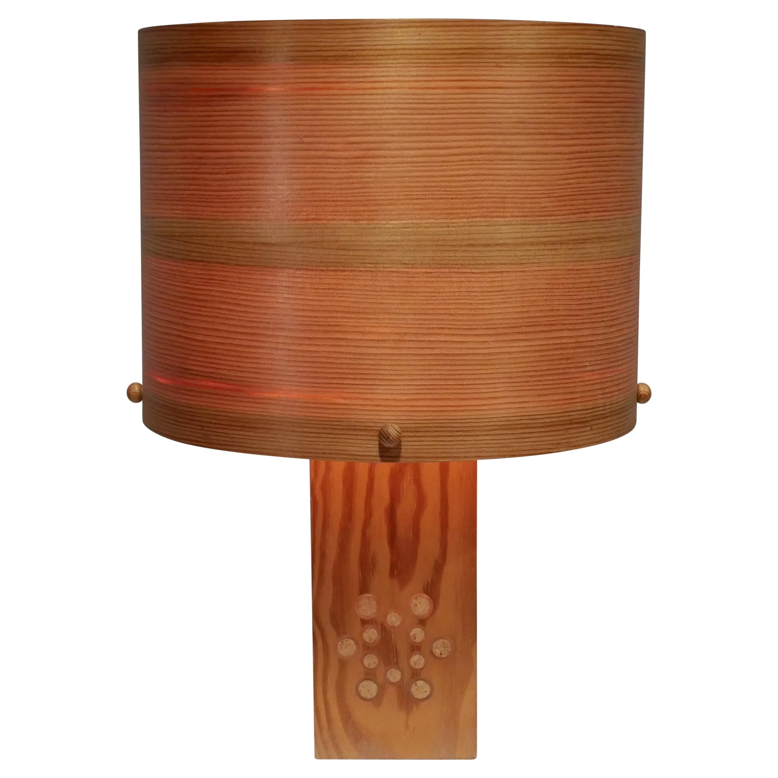 Table Lamp in Solid Pine from the Swedish Company Pileprodukter, 1970s For Sale