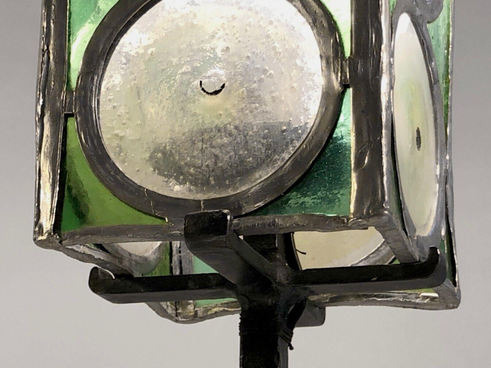 A RUSTIC MODERN Iron & Glass TABLE LAMP by ARTISANS DU LOIR & CHER, France 1960 For Sale 4