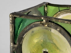 A RUSTIC MODERN Iron & Glass TABLE LAMP by ARTISANS DU LOIR & CHER, France 1960