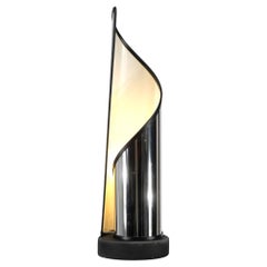 Lámpara de mesa en acero de Stilnovo, Italia años 70.