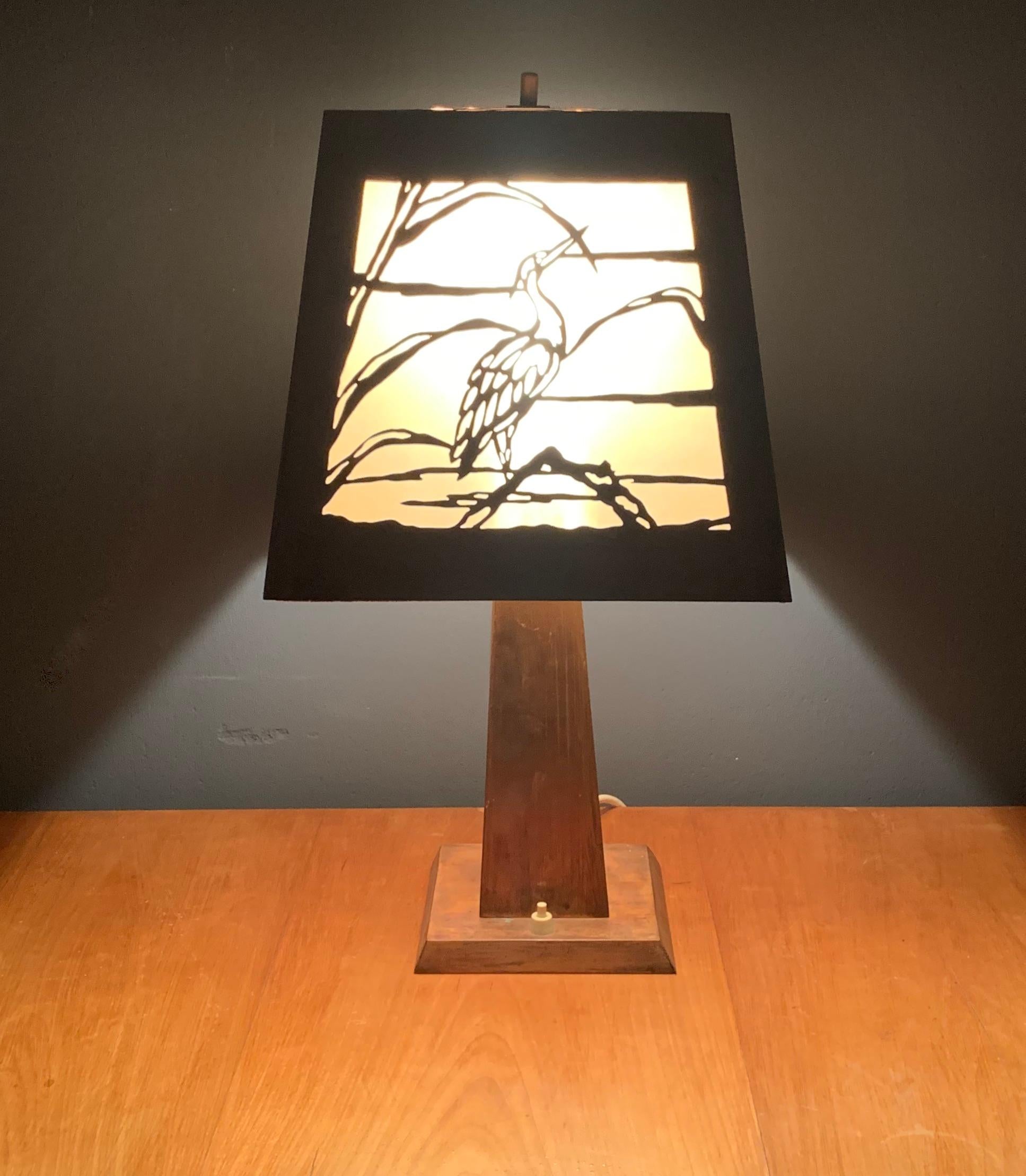 Lampe de table à la manière de Charles Limbert en vente 3