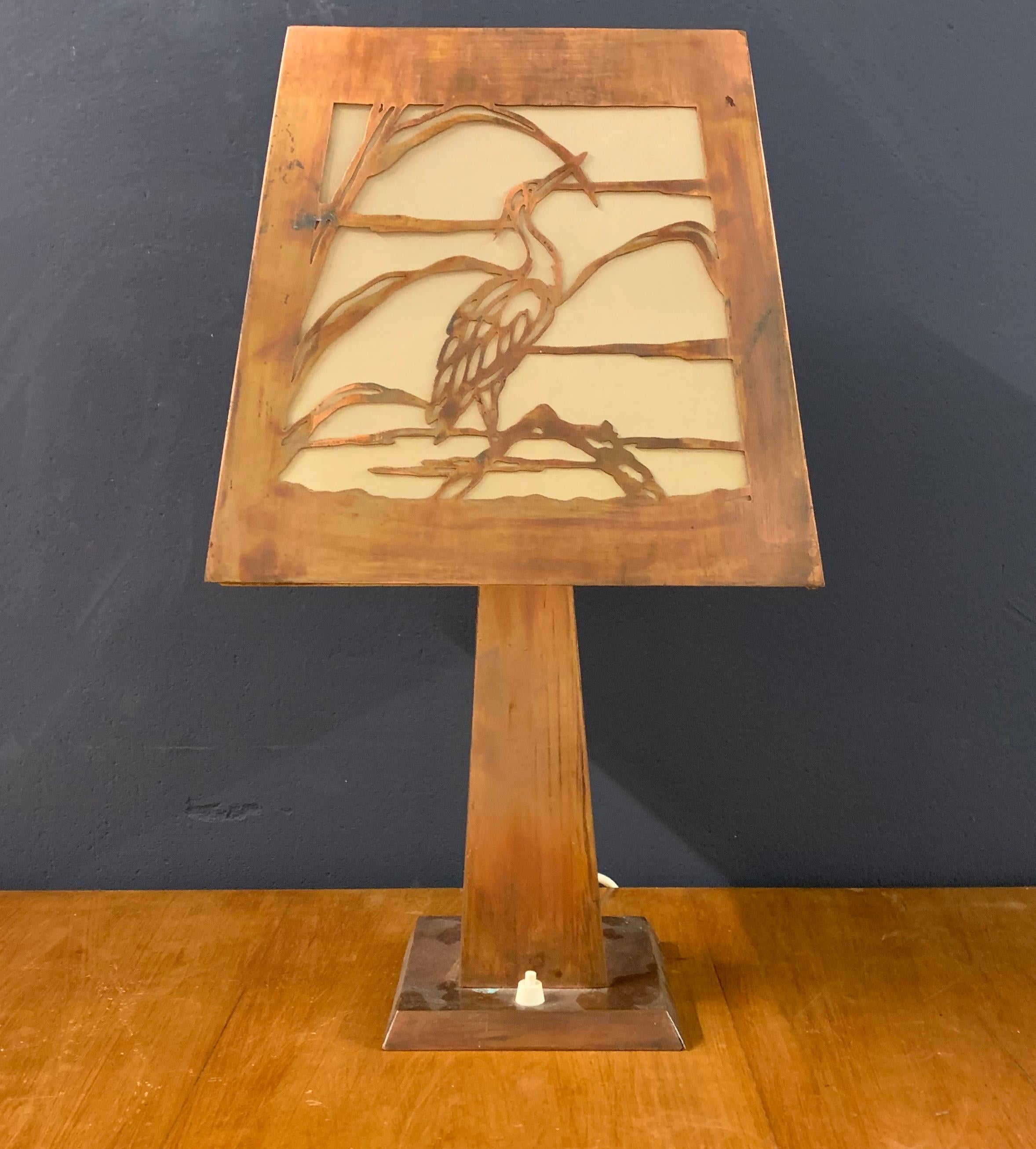 Table Lamp in the Manner of Charles Limbert In Good Condition For Sale In Munich, DE