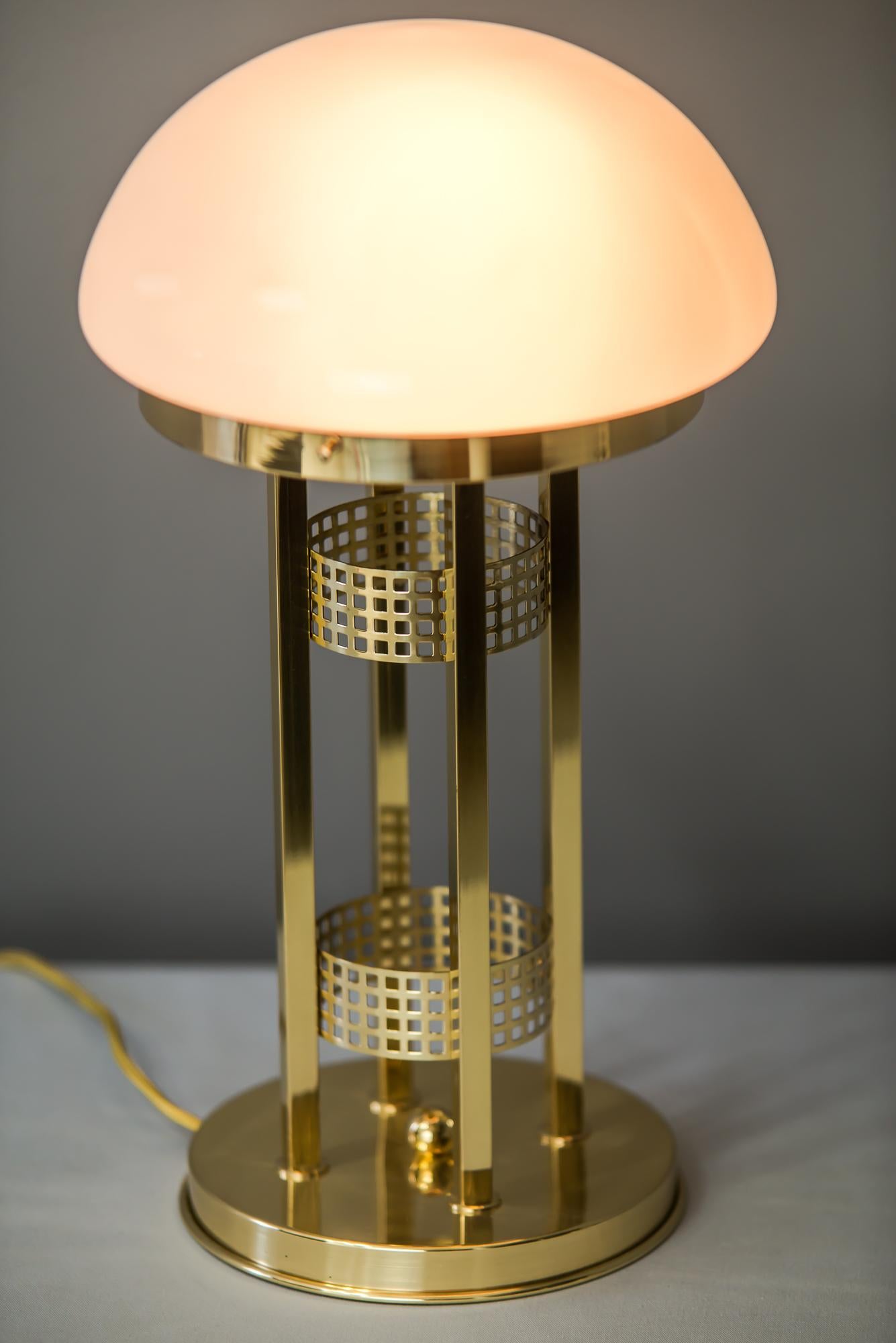Brass Table Lamp in the Style of Jugendstil For Sale