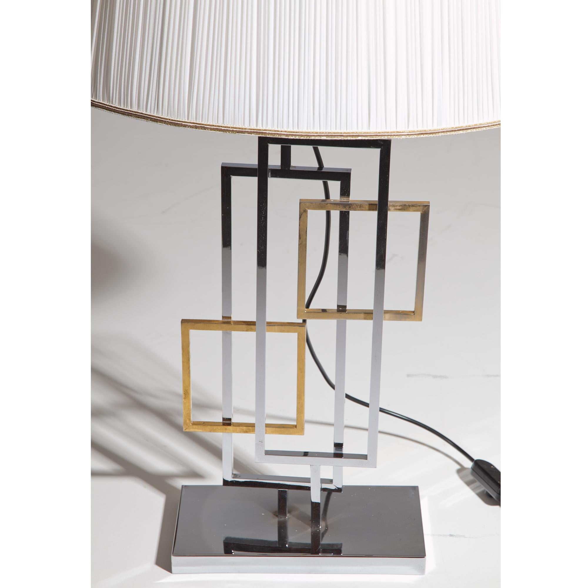 Metal Table Lamp in the Style of Romeo Rega, Italy 1970s