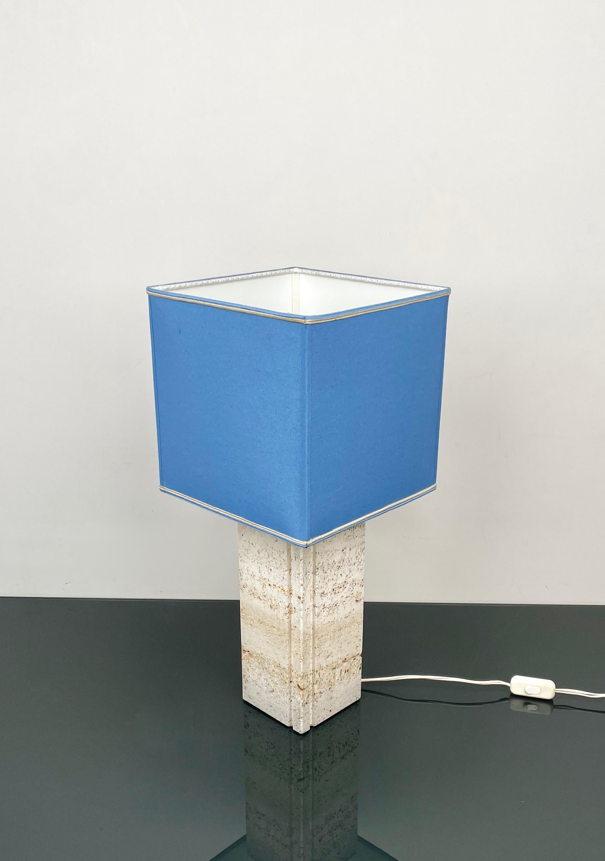 Mid-Century Modern Lampe de bureau en travertin de Fratelli Mannelli, Italie, années 1970 en vente