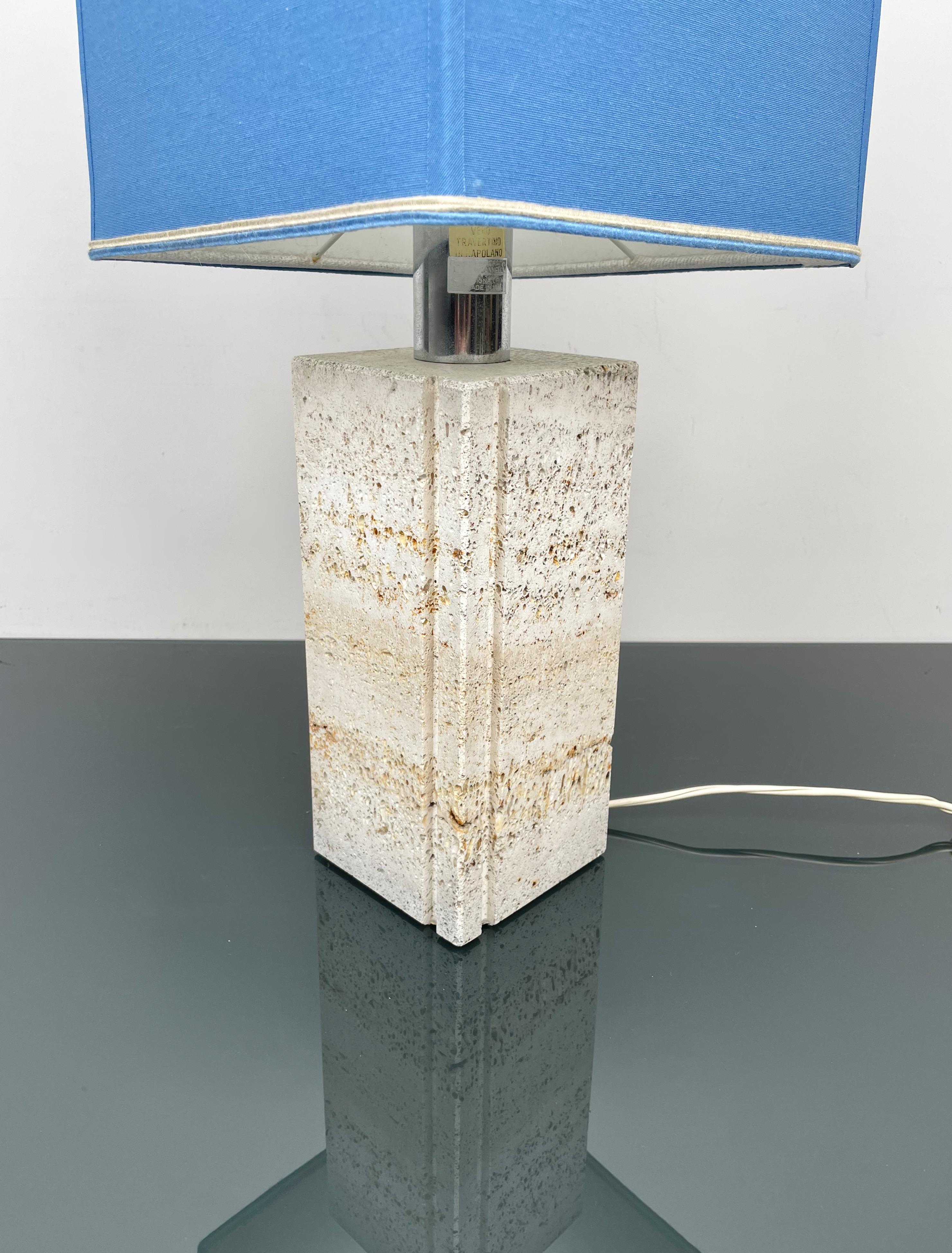 Table Lamp in Travertine by Fratelli Mannelli, Italy 1970s In Good Condition For Sale In Rome, IT