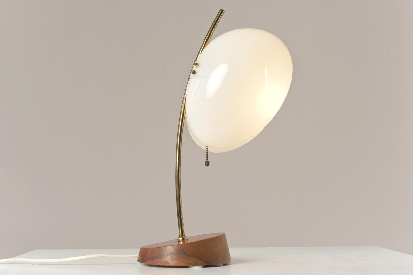 Mid-20th Century Table Lamp in Walnut and Plexiglass, Germany - 1955 For Sale