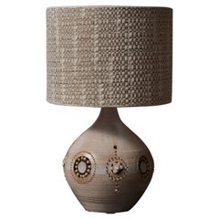Lampe de bureau en céramique blanche de Georges Pelletier